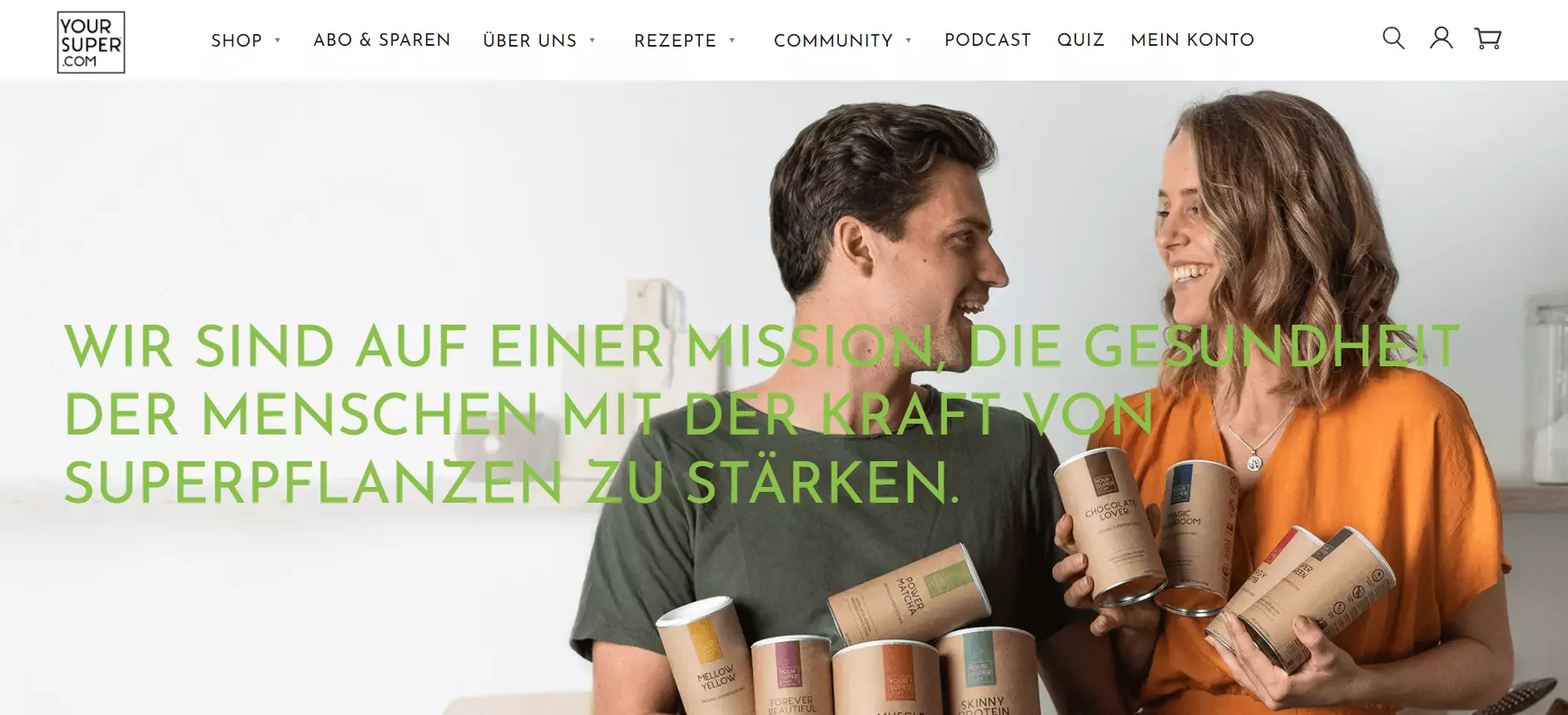 Bild: Über-uns-Seite des Nahrungsergänzungsmittelherstellers Your Superfoods